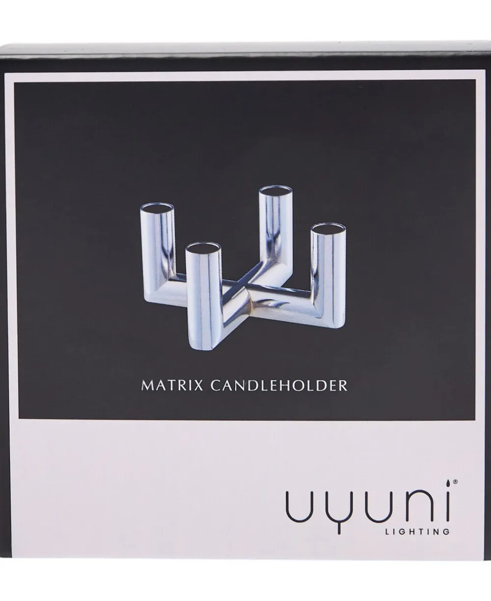 MATRIX Candle Holder - 4'arm Mini Taper - Chrome - 7,5 x 4,5>Uyuni