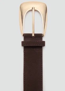 Dame MANGO Maxi buckle split suede belt