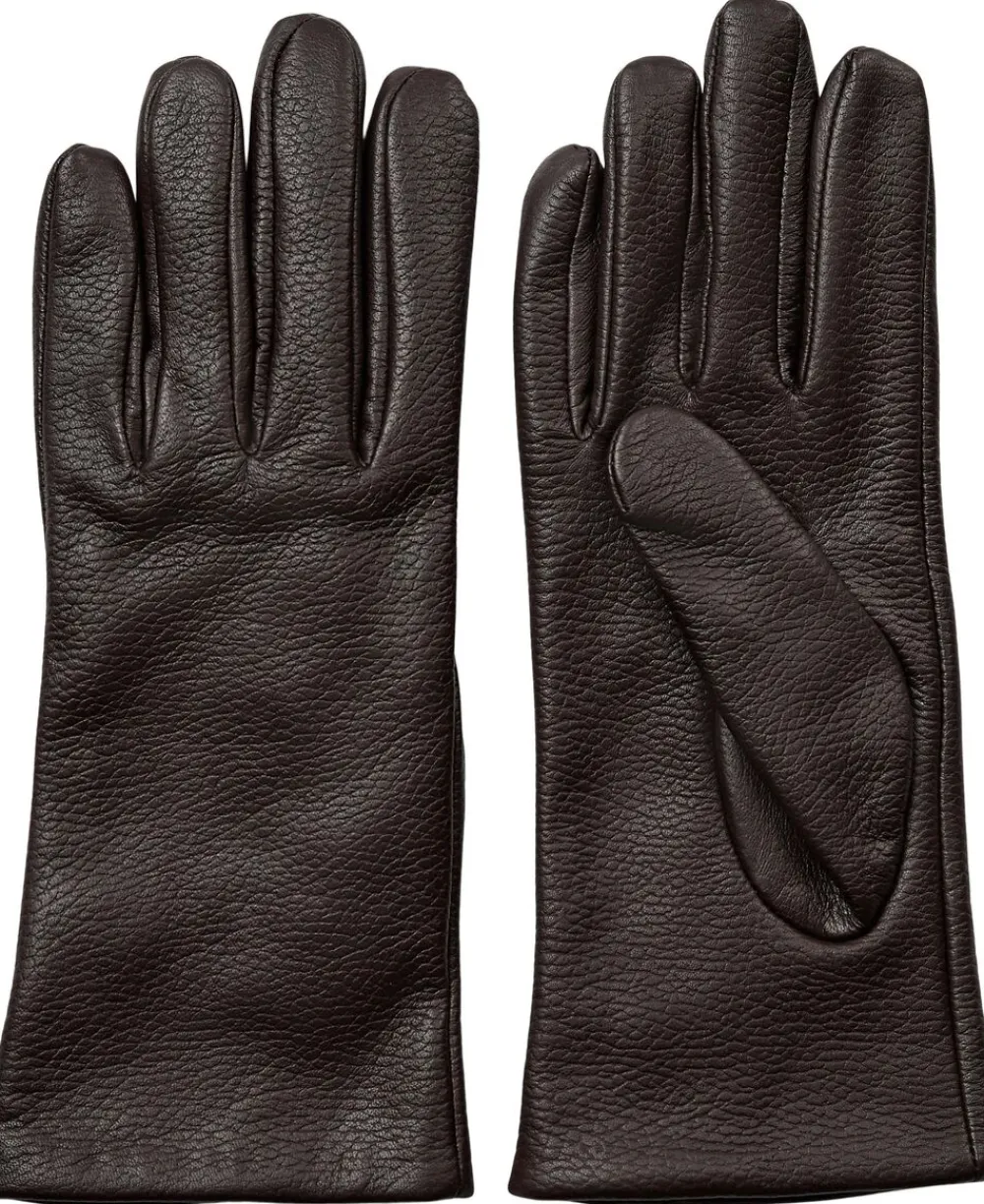 Magasin du Nord Collection Maya 1 LWG Leather Gloves Dark brown New