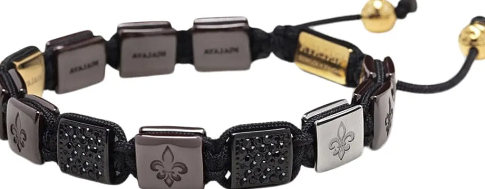 Men's Ceramic Flatbead Bracelet in Red and Black>Nialaya Sale