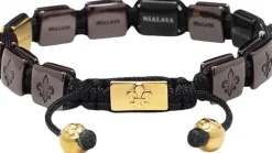 Men's Ceramic Flatbead Bracelet in Red and Black><noscript><img width=