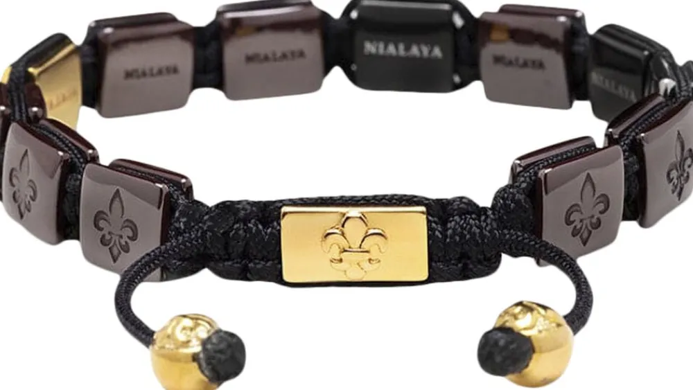 Men's Ceramic Flatbead Bracelet in Red and Black>Nialaya Sale