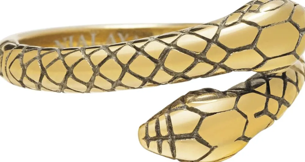 Nialaya Men's Plated Vintage Snake Ring