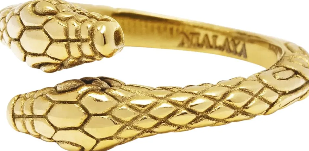 Nialaya Men's Plated Vintage Snake Ring
