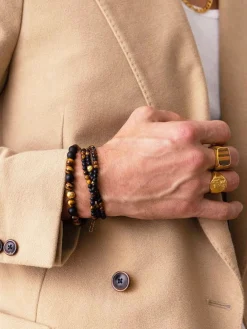Men's Signet Ring with Brown Tiger Eye>Nialaya Online