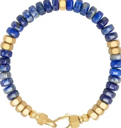 Men's Hexagon Beaded Bracelet with Lapis and Gold>Nialaya Hot