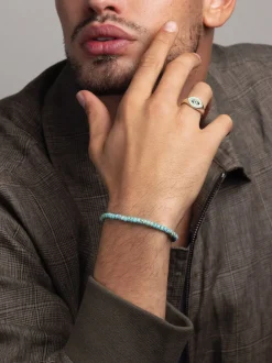 Men's Miyuki Beaded Bracelet with and Silver>Nialaya Outlet