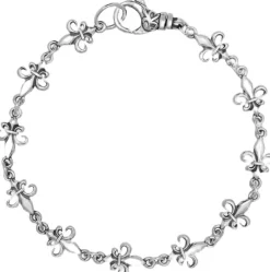 Nialaya Men's Fleur de Lis Linked Bracelet