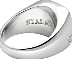 Nialaya Men's Signet Ring with Onyx Silver Sale