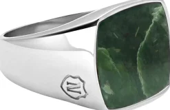Nialaya Men's Signet Ring with African Turquoise Silver Online
