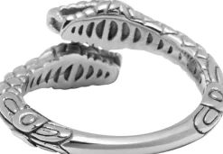 Nialaya Men's Stainless Steel Vintage Snake Ring Silver Hot