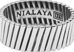 Nialaya Men's Sterling Band Ring Silver