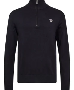 PS Paul Smith MENS SWEATER ZIP NECK ZEB BAD Sort Outlet