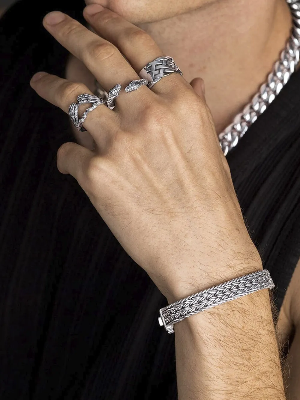 Nialaya Men's Vintage Skeleton Ring