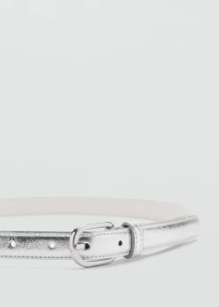 MANGO Metal buckle belt Silver Online