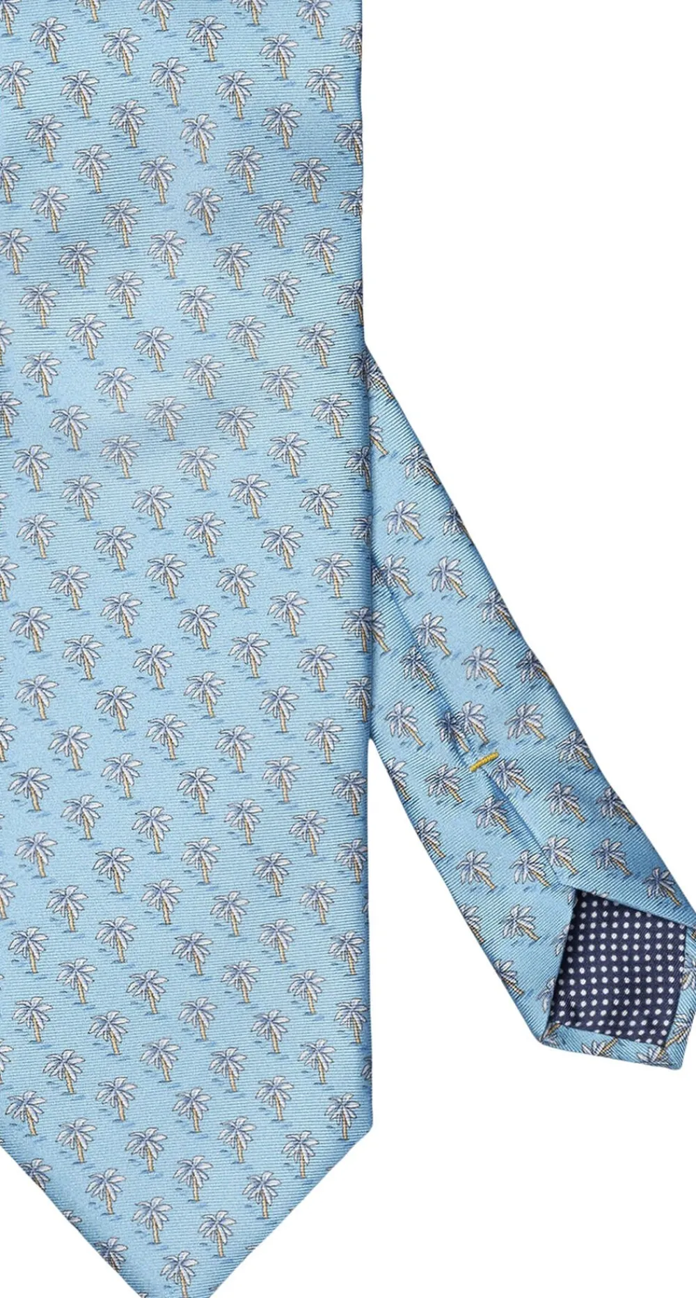 Mid blue Motif Print Silk Tie>ETON Outlet