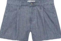 Dame MANGO Mid-rise striped denim shorts
