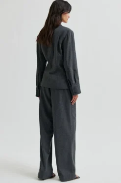 Second Female Milea Wrap Shirt Dark grey melange Sale