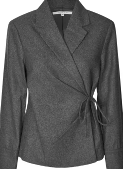 Second Female Milea Wrap Shirt Dark grey melange Sale