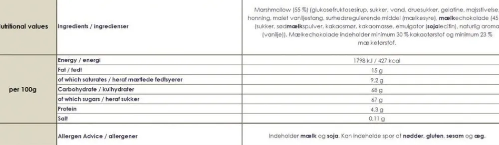 Milk chocolate marshmallows 60 gr>Barú New