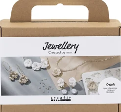 Mini DIY Kit Smykker, Øreringe, armbånd og halskæde med blom>Creativ Company Best