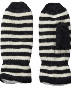 Magasin du Nord Collection Minne 1S Knitted Mittens Black / white stripe Outlet