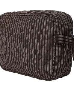 Magasin du Nord Collection Moira toilettaske Black Coffee M&oslash;rkebrun strib Clearance