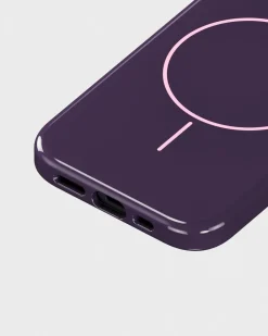 HoldIt Mono Case Magsafe iPhone 15/14/13 Deep Plum/Pink Lyser&oslash;d