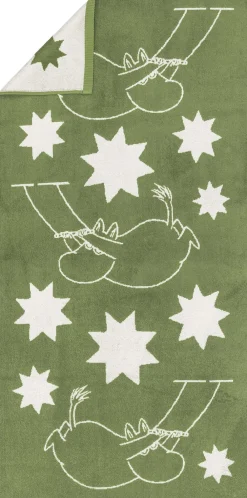 badehåndklæde 70x140, Stjerner grøn>Moomin Arabia Best