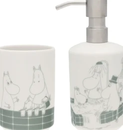 Moomin Arabia Sæbe dispenser & tandbørste holder sæt, Bad