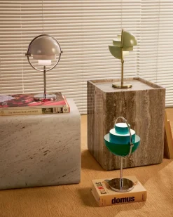 Gubi Multi-Lite Portable Lamp, EU Base: Chrome, Shade: Pale Lilac