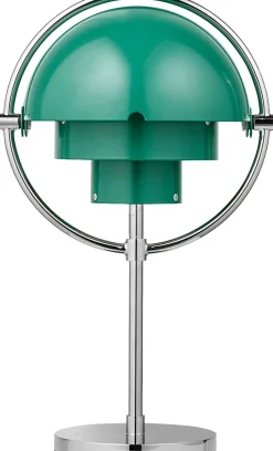 Gubi Multi-Lite Portable Lamp, EU Base: Chrome, Shade: Teal Green