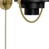 Gubi Multi-Lite Wall Lamp, EU Base: Brass, Shade: Black Semi Matt