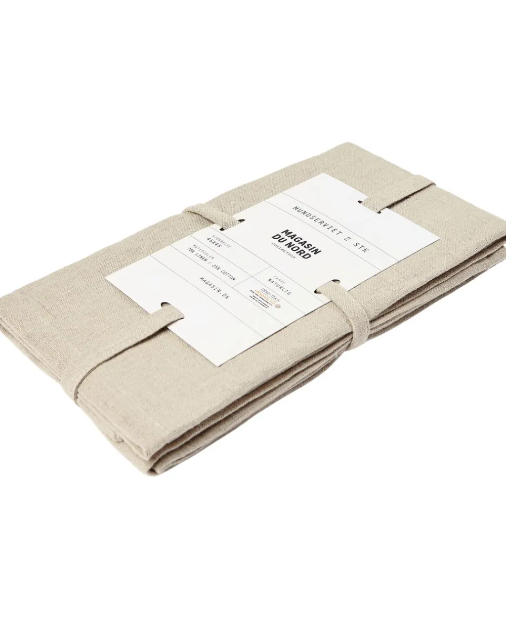 Mundserviet 2 stk 45x45 Natural>Magasin du Nord Collection Online