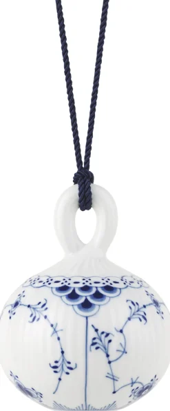 Royal Copenhagen Musselmalet Halvblonde julekugle, 9,5 cm. Clearance