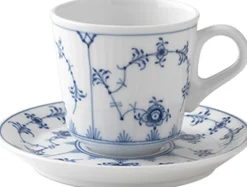 Musselmalet Riflet 9 cl. espressokop med underkop>Royal Copenhagen