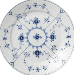 Royal Copenhagen Musselmalet Riflet 22 cm. flad tallerken Hot