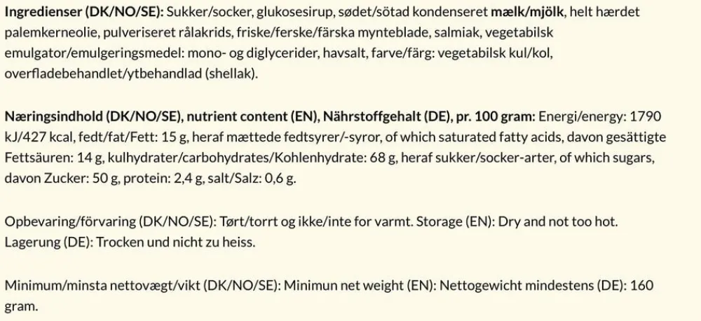 Bagsværd Lakrids Mynte, 160 gr.