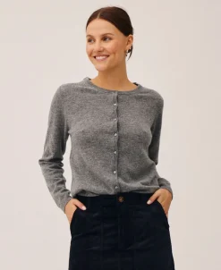 Magasin du Nord Collection Myrna 3 RWS Cardigan Lambswool Medium grey melange Discount
