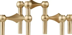 STOFF Nagel Nagel candle holder set with 3 pcs - brushed brass