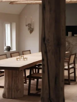 STOFF Nagel Nagel candle holder set with 3 pcs - brushed brass