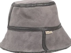 Lovelies NANGA - DOUBLE FACE SHEARLING HAT W/ LEATHER DETAILS Dark grey Online