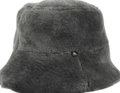 Lovelies NANGA - DOUBLE FACE SHEARLING HAT W/ LEATHER DETAILS Dark grey Online