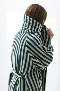 Dame Bongusta Naram Bathrobe - seafoam & deep teal