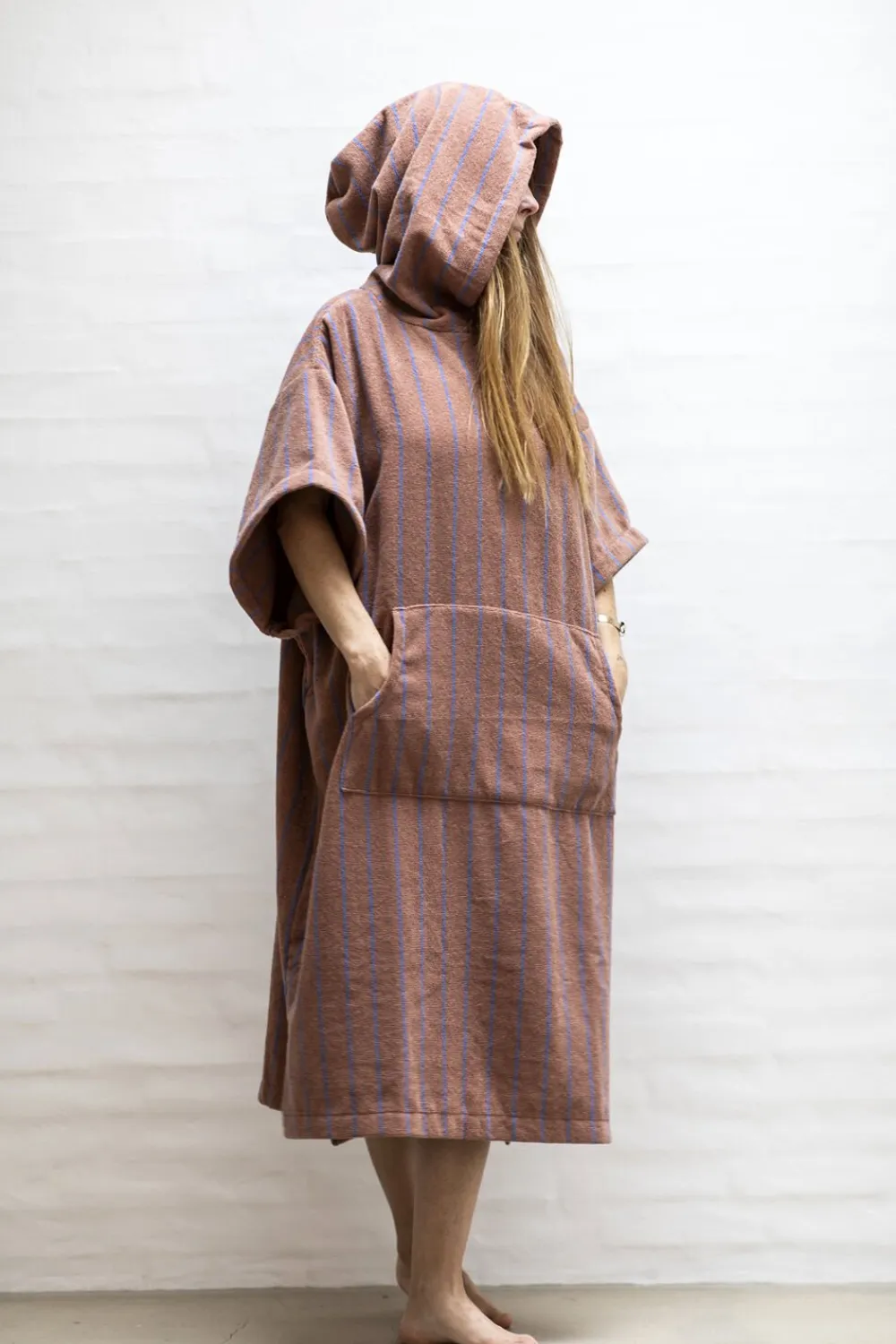 Bongusta Naram Poncho - camel & ultramarine Camel & ultramarine Clearance