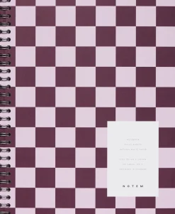 Notem NELA notebook - Large, Bordeaux check