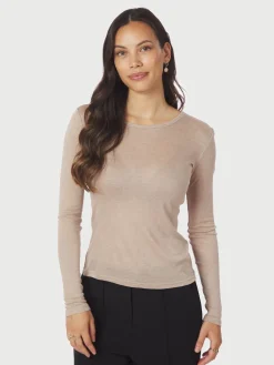 Neo Noir Nella Fine Rib Blouse Beige melange Best