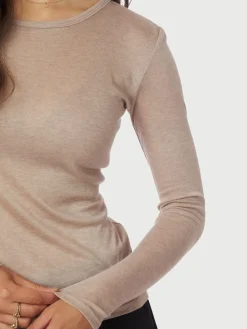 Neo Noir Nella Fine Rib Blouse Beige melange Best