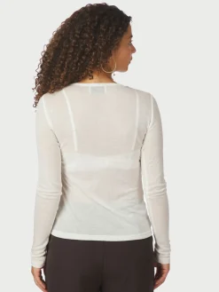 Neo Noir Nella Fine Rib Blouse White