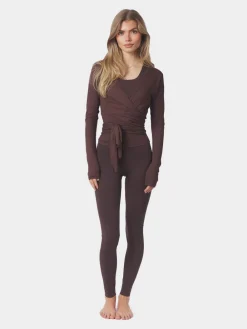 Neo Noir Nia Jersey Wrap Blouse Chocolate brown Online